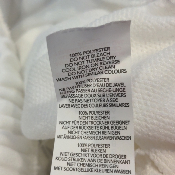 Boohoo V Neck Elastic Hem Cropped White Long Sleeve Pullover Sweatshirt Size 4 - Picture 5 of 5